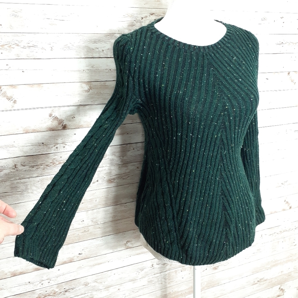 Style & Co Ribbed Sweater PP Green - Picture 2 of 5
